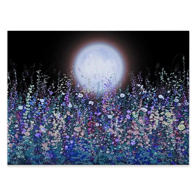 Strawberry Supermoon Rises Over The Meadow At Twilight Canvas Print Strawberry Supermoon Rises Over The Meadow At Twilight Canvas Print wall art product Lena Owens - Independent