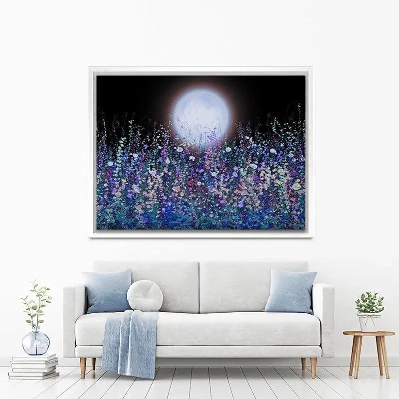 Strawberry Supermoon Rises Over The Meadow At Twilight Canvas Print Strawberry Supermoon Rises Over The Meadow At Twilight Canvas Print wall art product Lena Owens - Independent