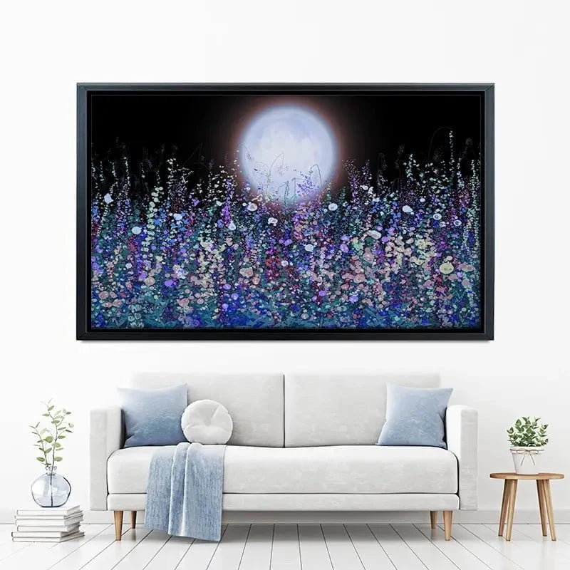 Strawberry Supermoon Rises Over The Meadow At Twilight Canvas Print Strawberry Supermoon Rises Over The Meadow At Twilight Canvas Print wall art product Lena Owens - Independent