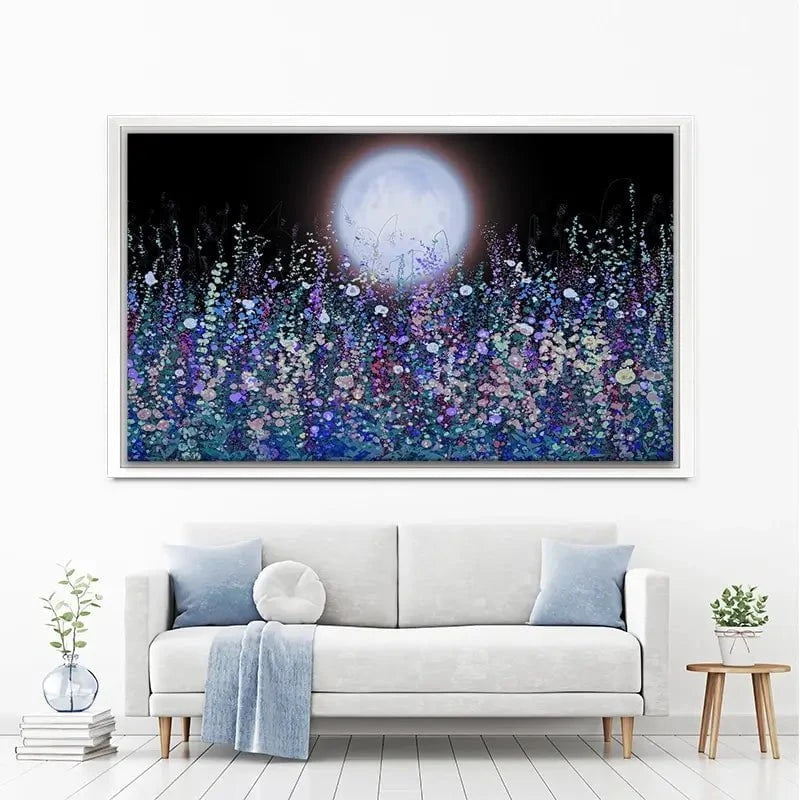 Strawberry Supermoon Rises Over The Meadow At Twilight Canvas Print Strawberry Supermoon Rises Over The Meadow At Twilight Canvas Print wall art product Lena Owens - Independent