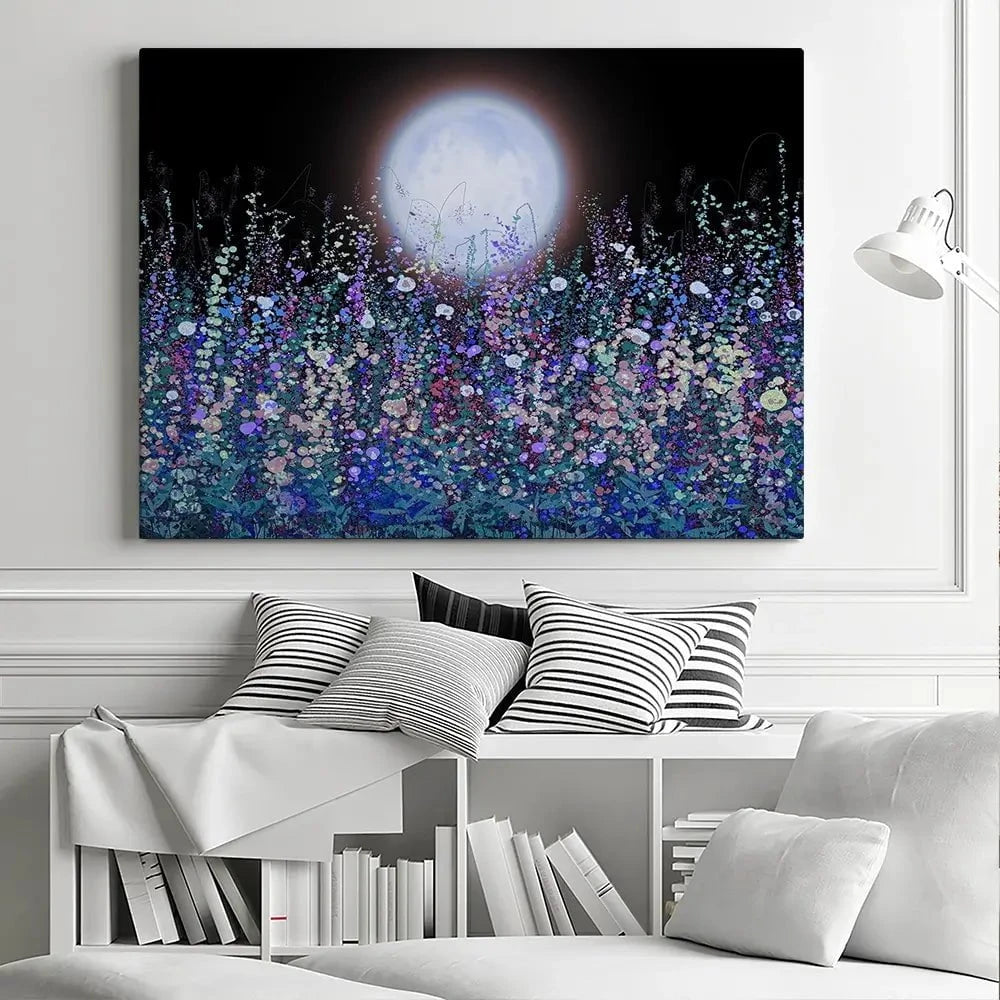 Strawberry Supermoon Rises Over The Meadow At Twilight Canvas Print Strawberry Supermoon Rises Over The Meadow At Twilight Canvas Print wall art product Lena Owens - Independent