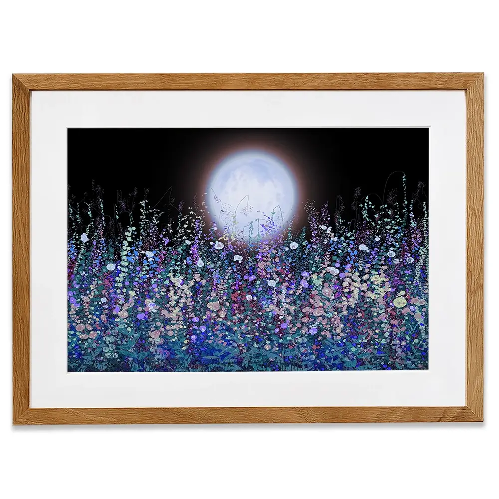 Strawberry Supermoon Rises Over The Meadow At Twilight Framed Art Print Strawberry Supermoon Rises Over The Meadow At Twilight Framed Art Print wall art product Lena Owens - Independent