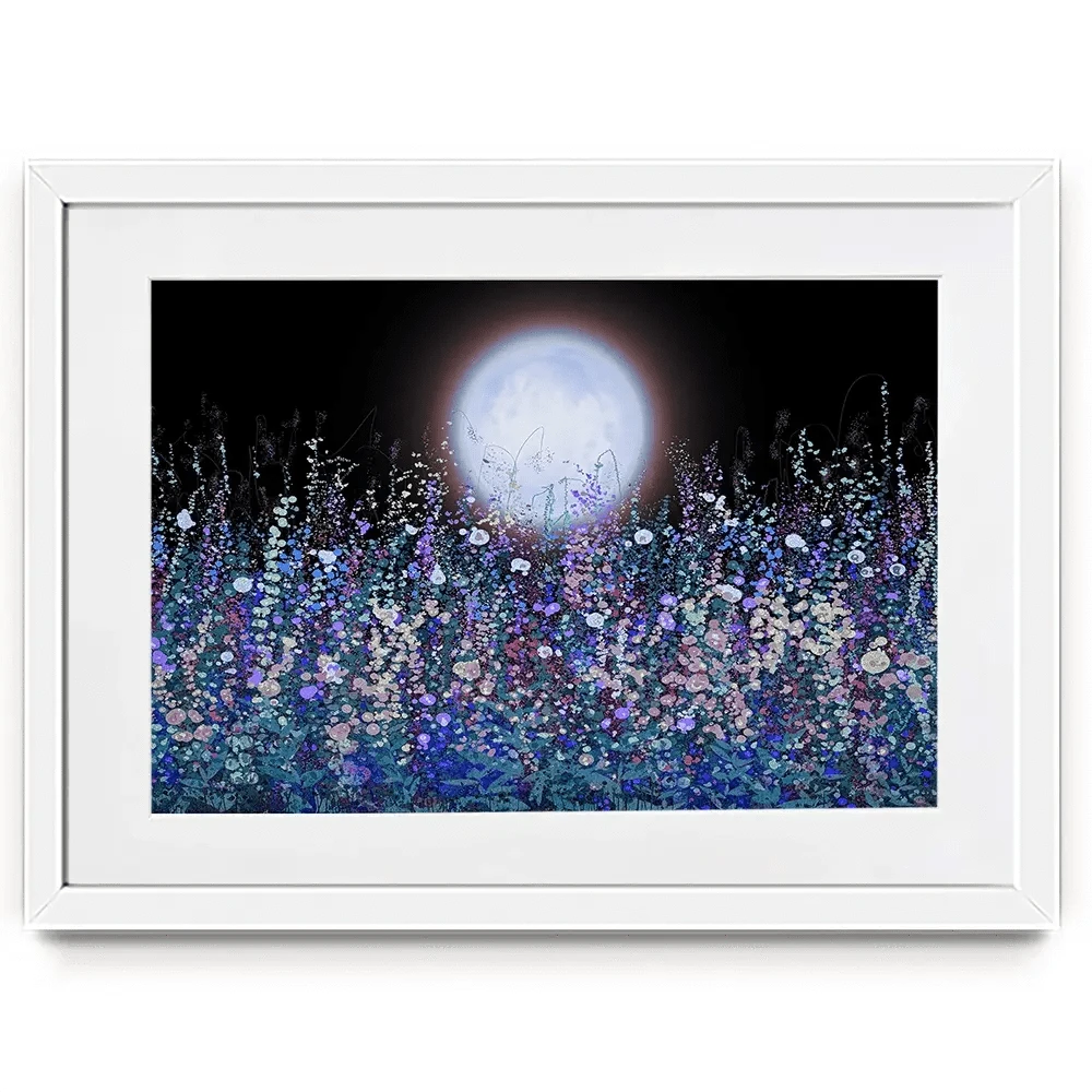 Strawberry Supermoon Rises Over The Meadow At Twilight Framed Art Print Strawberry Supermoon Rises Over The Meadow At Twilight Framed Art Print wall art product Lena Owens - Independent