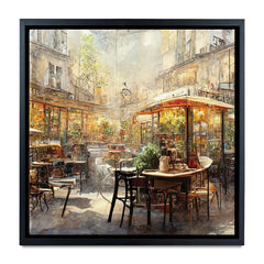 Street Cafe Square Canvas Print wall art product BubertArt / Shutterstock