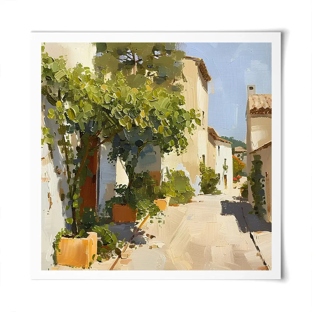 Street In Mallorca Square Art Print Street In Mallorca Square Art Print wall art product Elena Avanesova