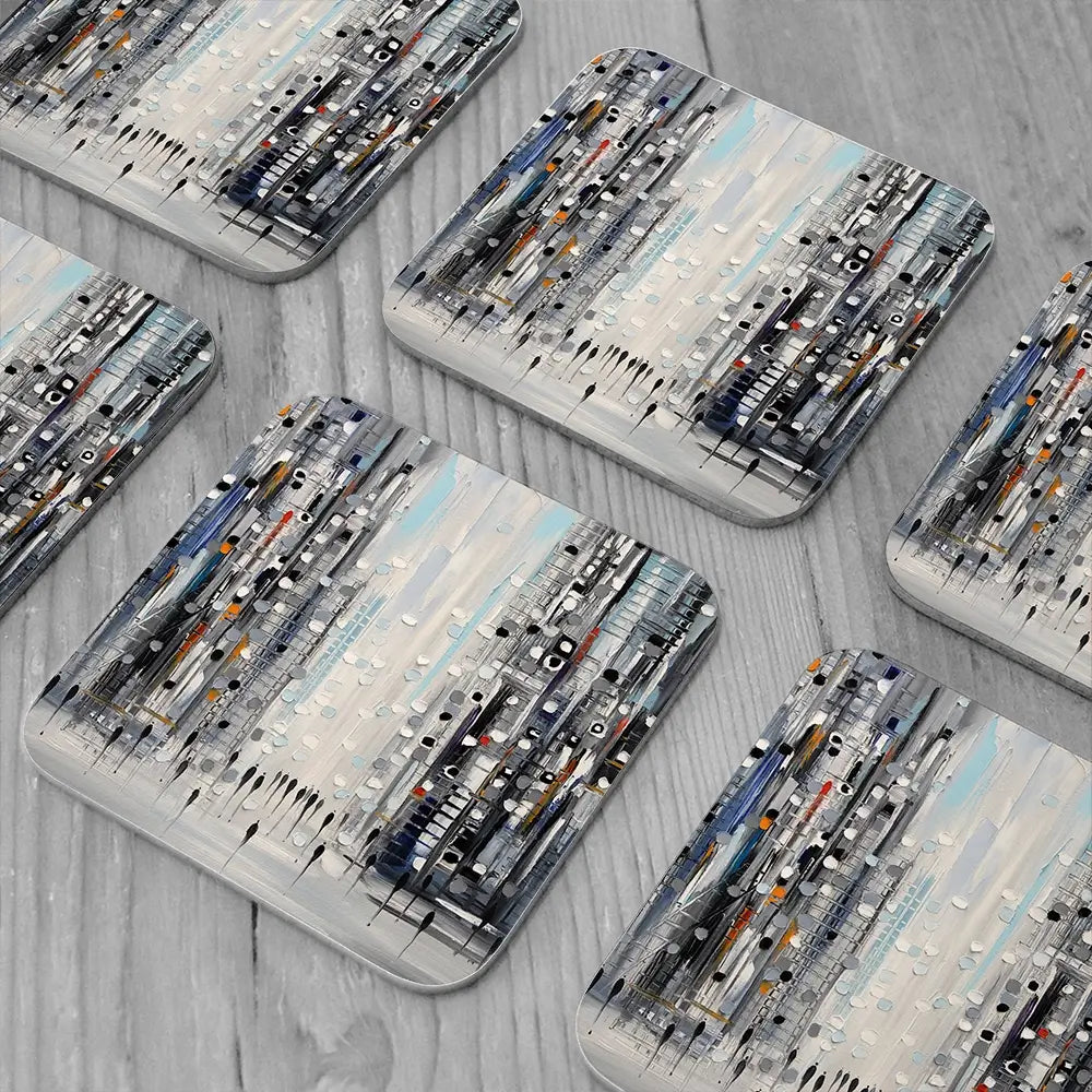 Street Life Coaster Set Rainbow Soul Tree Coaster Set | Rainbow Soul Tree Art Coasters wall art product Ekaterina Ermilkina