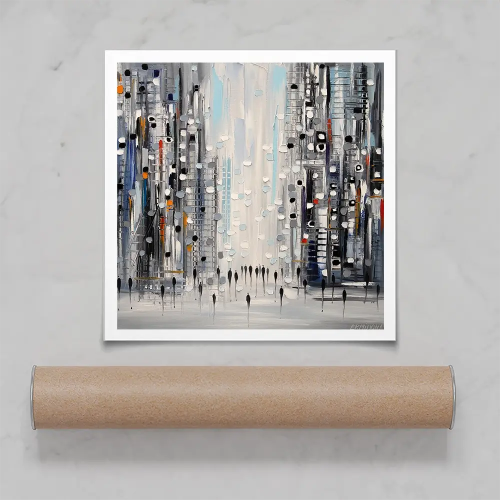 Street Life Square Art Print Street Life Square Art Print wall art product Ekaterina Ermilkina