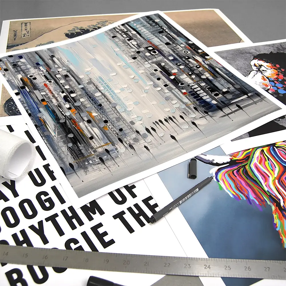 Street Life Square Art Print Street Life Square Art Print wall art product Ekaterina Ermilkina