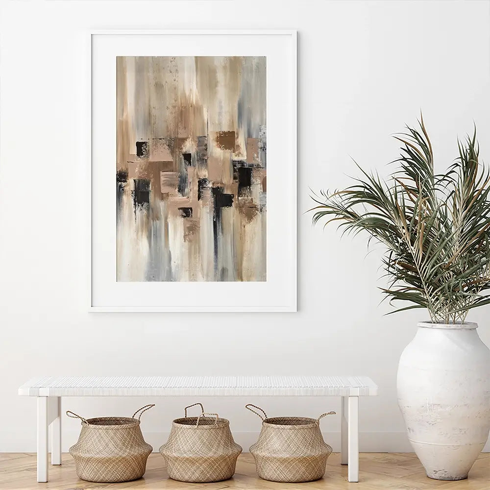 Strokes Of Brown Framed Art Print Strokes Of Brown Framed Art Print wall art product Art Print Shop