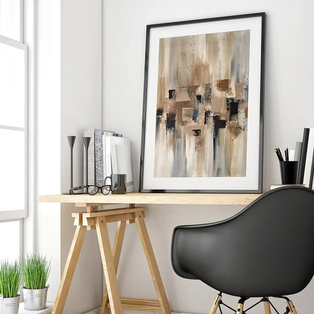 Strokes Of Brown Framed Art Print Strokes Of Brown Framed Art Print wall art product Art Print Shop
