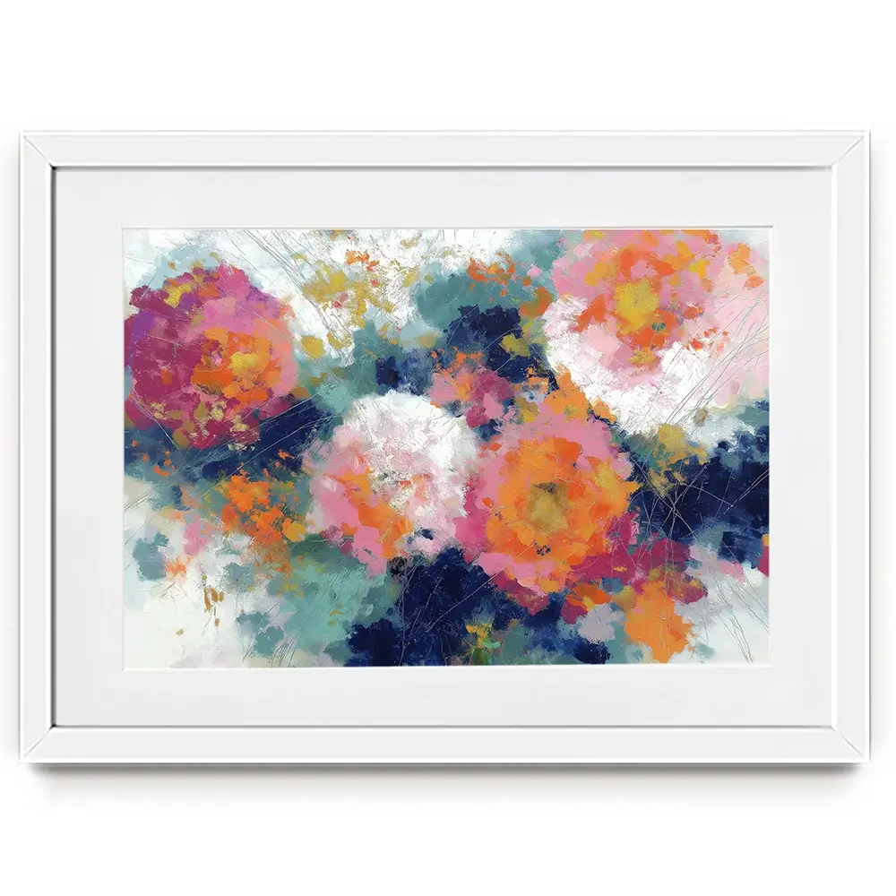 Summer Dahlias Framed Art Print Summer Dahlias Framed Art Print wall art product Chromatic Storm Studio