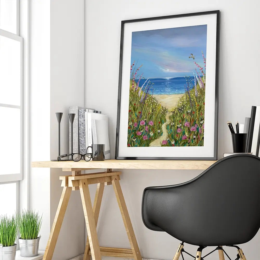 Summer Flowers By The Sea Framed Art Print Summer Flowers By The Sea Framed Art Print wall art product Karen Sutton