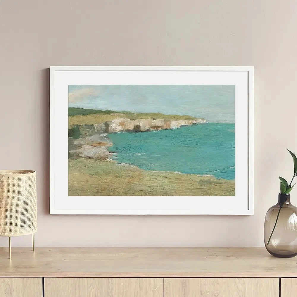 Sun Drenched Cliffs Framed Art Print Sun Drenched Cliffs Framed Art Print wall art product Ethan Harper