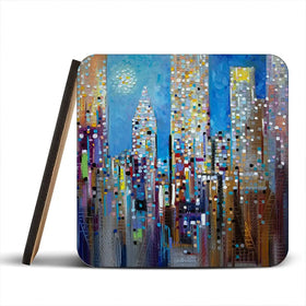 Sun Over The City Coaster Set Sun Over The City Coaster Set wall art product Ekaterina Ermilkina