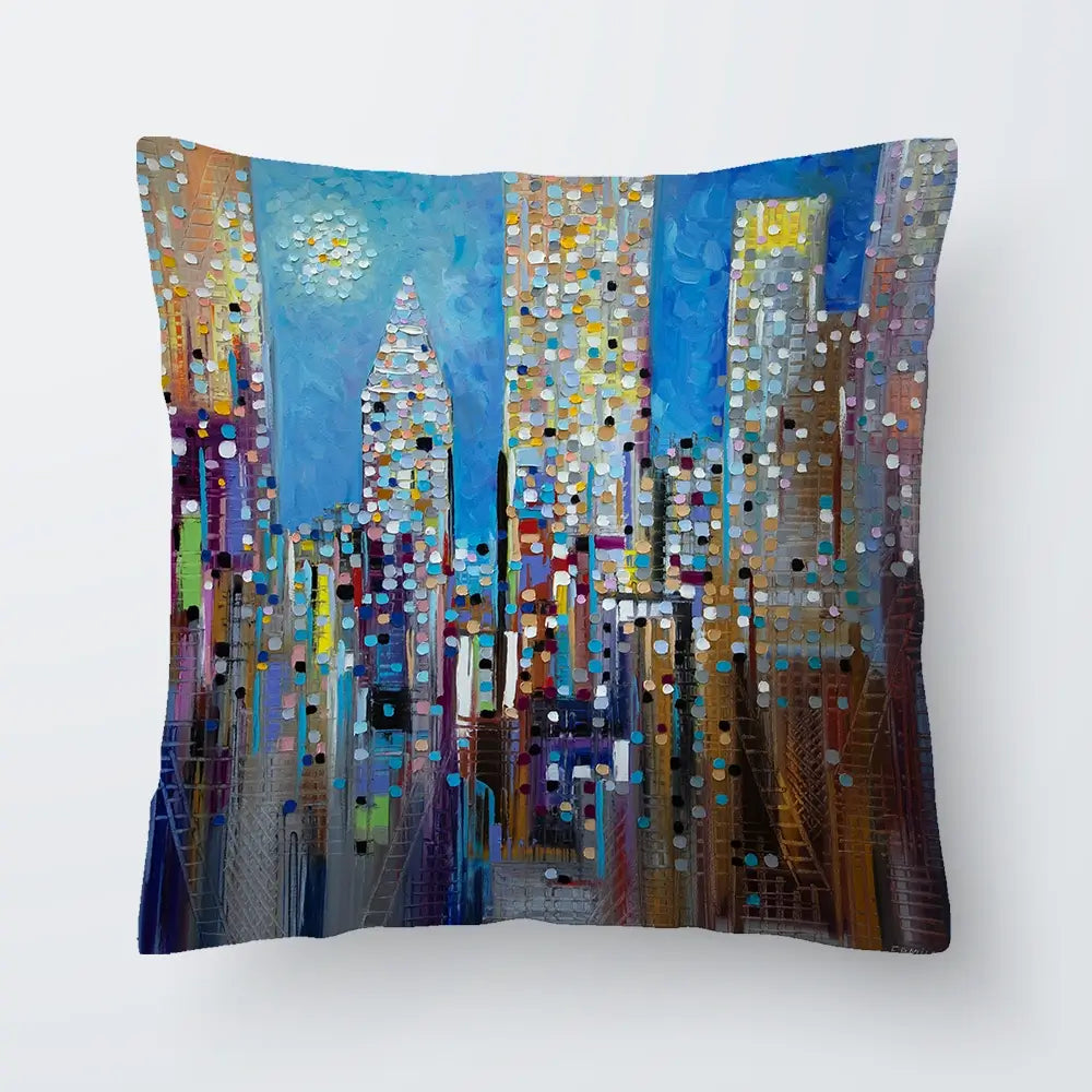 Sun Over The City Cushion Sun Over The City Cushion wall art product Ekaterina Ermilkina