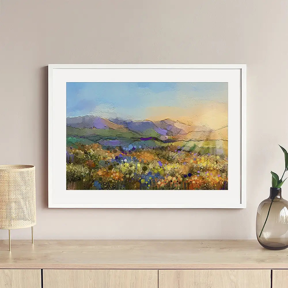 Sun Over The Field Framed Art Print Sun Over The Field Framed Art Print wall art product Art Print Shop
