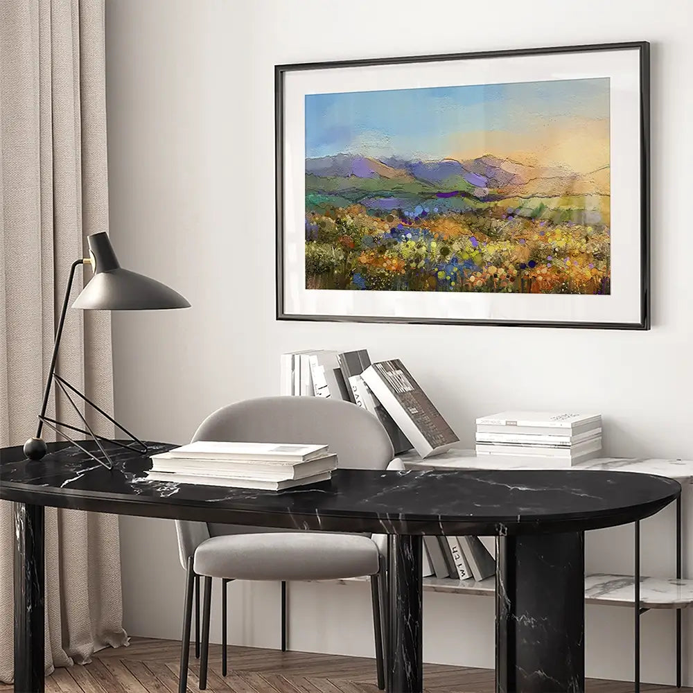 Sun Over The Field Framed Art Print Sun Over The Field Framed Art Print wall art product Art Print Shop