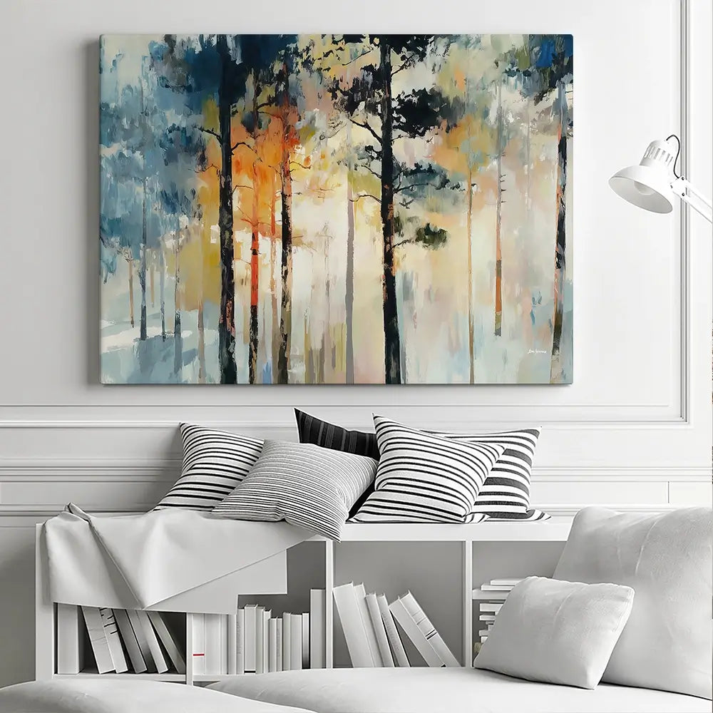 Sun Rays Through The Trees Canvas Print Sun Rays Through The Trees Canvas Print wall art product Leon Devenice