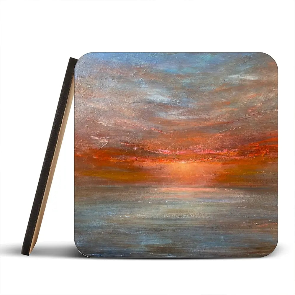 Sun Rising Over The Sea Coaster Set Rainbow Soul Tree Coaster Set | Rainbow Soul Tree Art Coasters wall art product Craig Askew