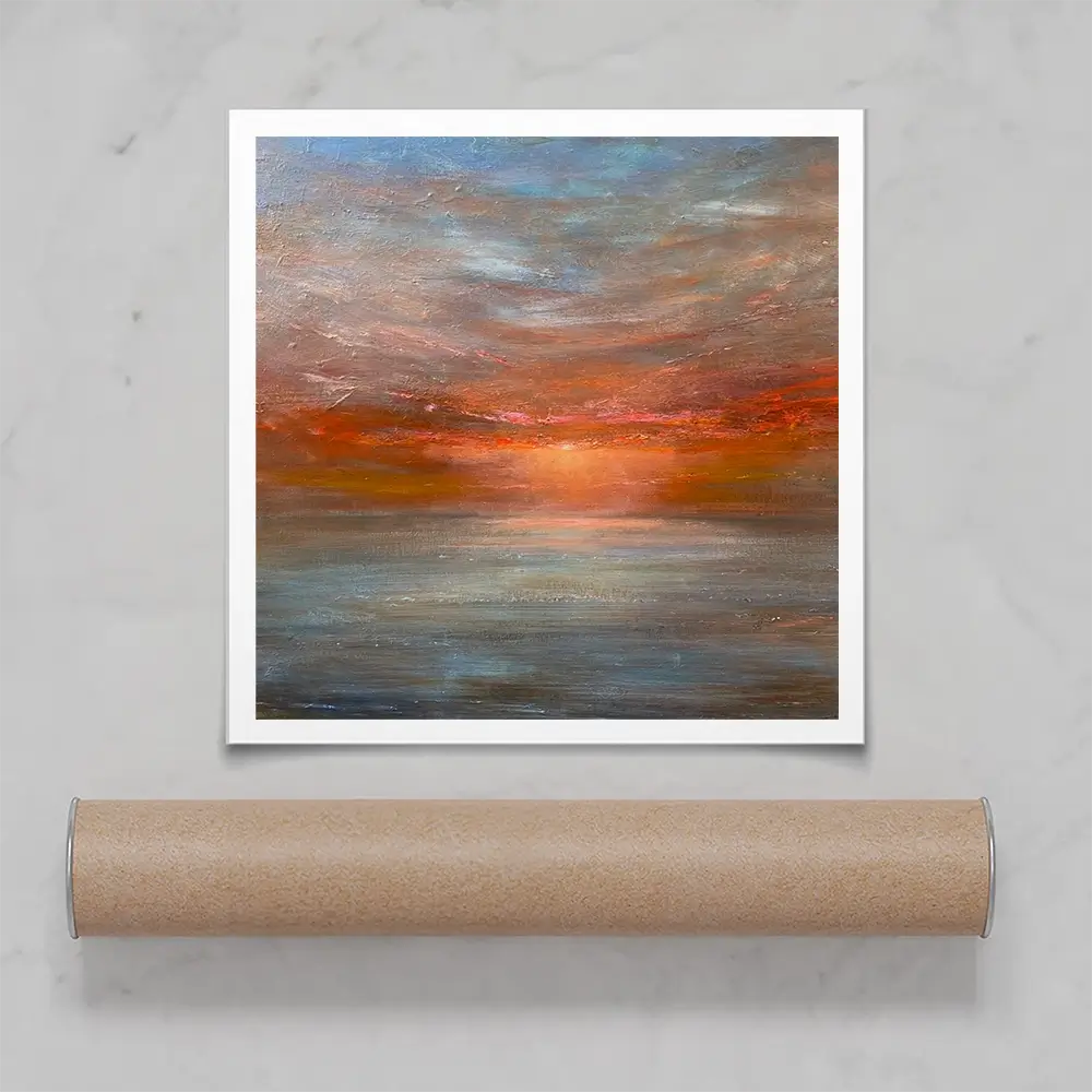 Sun Rising Over The Sea Square Art Print Sun Rising Over The Sea Square Art Print wall art product Craig Askew
