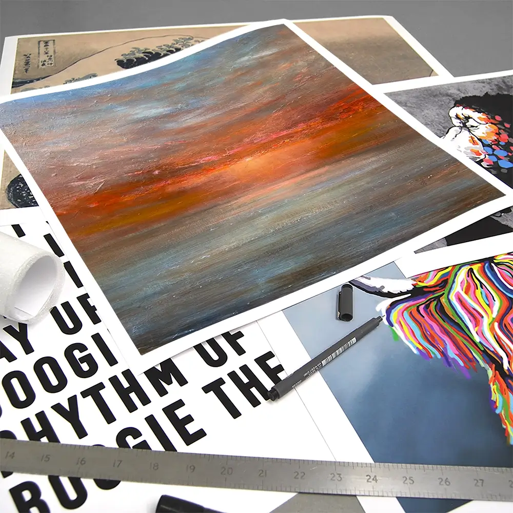 Sun Rising Over The Sea Square Art Print Sun Rising Over The Sea Square Art Print wall art product Craig Askew