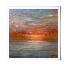 Sun Rising Over The Sea Square Art Print Sun Rising Over The Sea Square Art Print wall art product Craig Askew