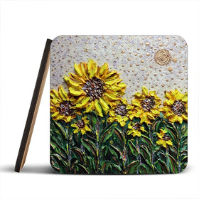 Sun Shining Sunflowers Coaster Set Sun Shining Sunflowers Coaster Set wall art product Nada Khatib