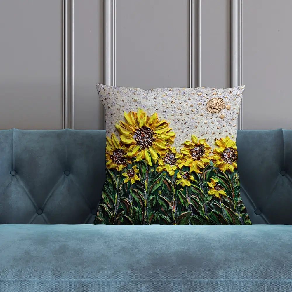 Sun Shining Sunflowers Cushion Sun Shining Sunflowers Cushion wall art product Nada Khatib