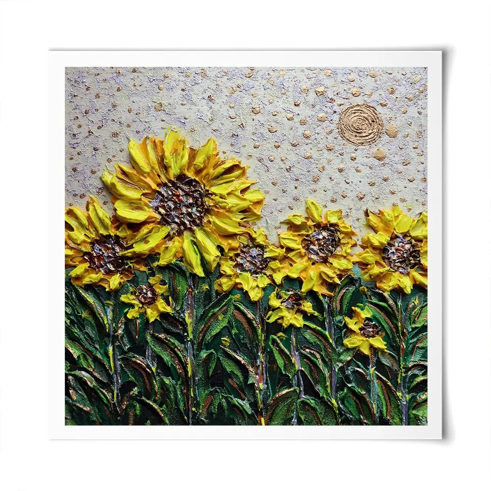 Sun Shining Sunflowers Square Art Print Sun Shining Sunflowers Square Art Print wall art product Nada Khatib
