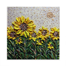 Sun Shining Sunflowers Square Canvas Print Sun Shining Sunflowers Square Canvas Print wall art product Nada Khatib