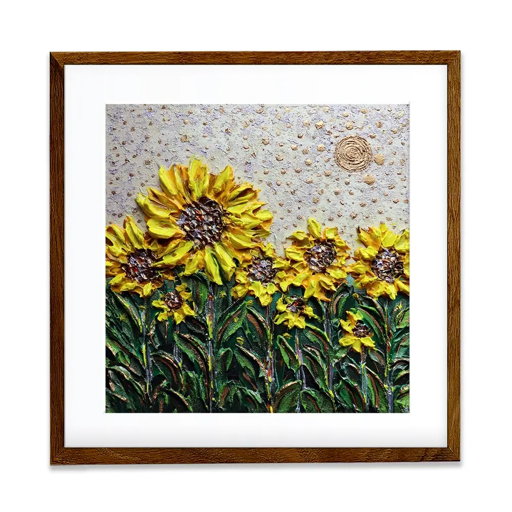 Sun Shining Sunflowers Square Framed Art Print Sun Shining Sunflowers Square Framed Art Print wall art product Nada Khatib