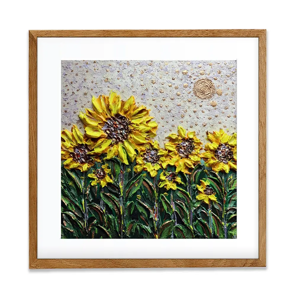 Sun Shining Sunflowers Square Framed Art Print Sun Shining Sunflowers Square Framed Art Print wall art product Nada Khatib