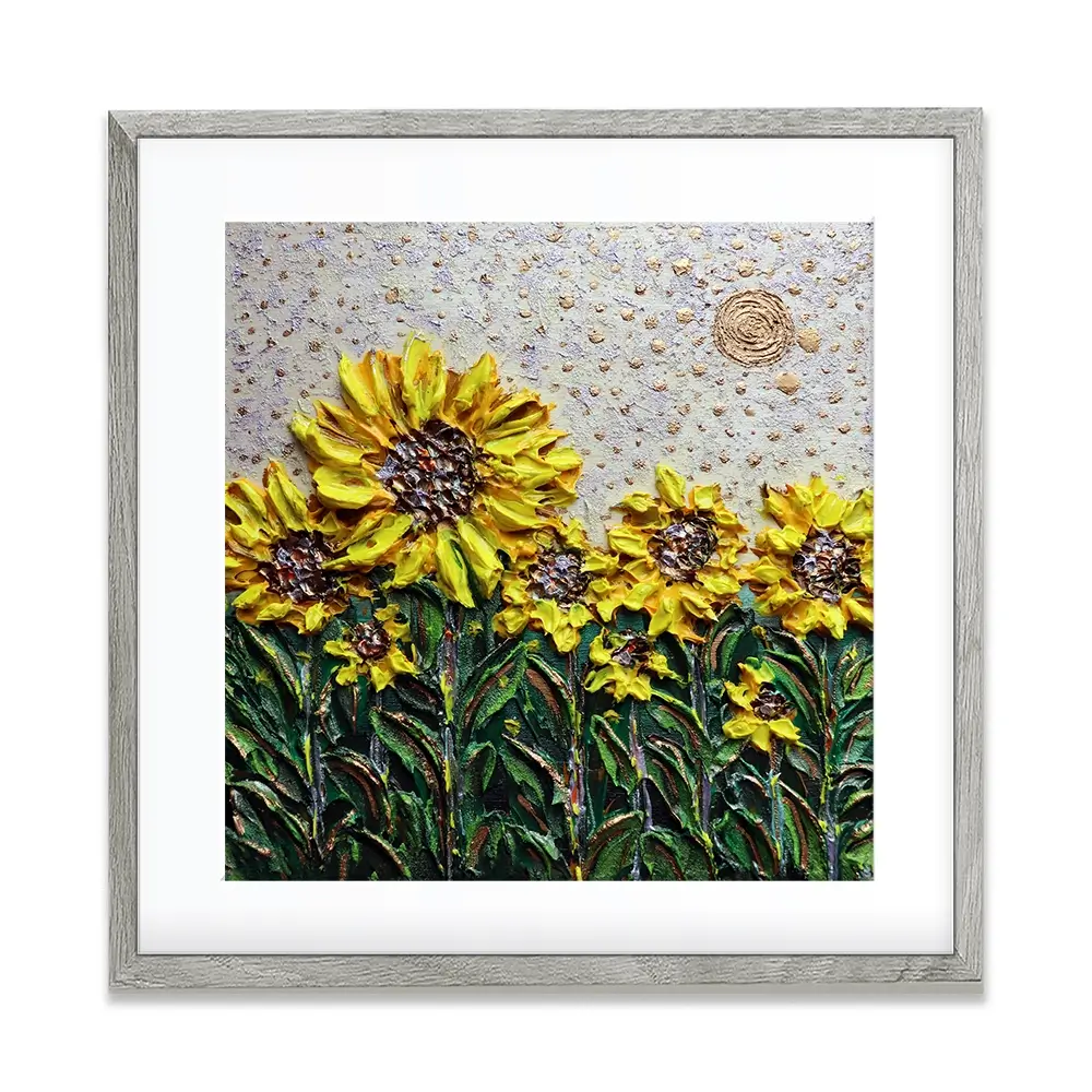 Sun Shining Sunflowers Square Framed Art Print Sun Shining Sunflowers Square Framed Art Print wall art product Nada Khatib