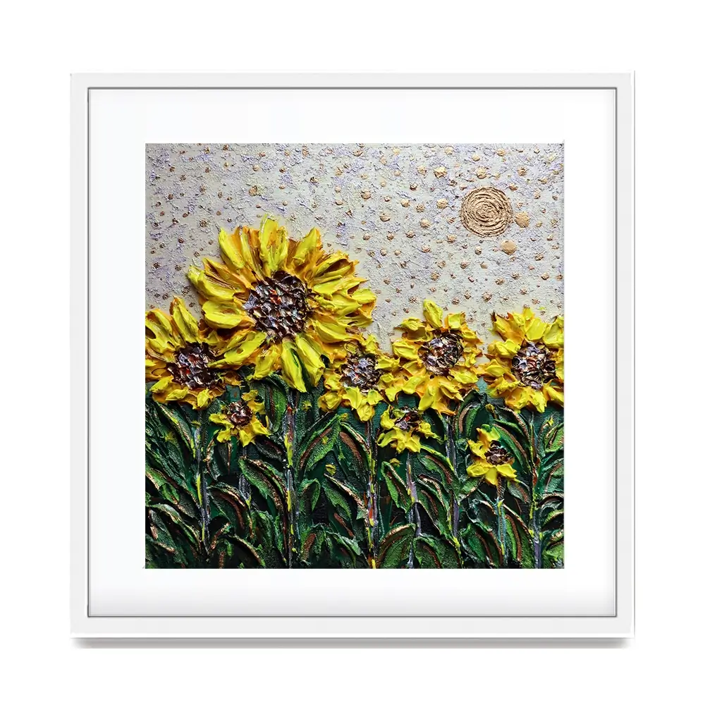 Sun Shining Sunflowers Square Framed Art Print Sun Shining Sunflowers Square Framed Art Print wall art product Nada Khatib