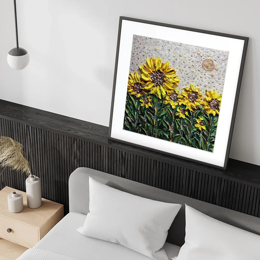 Sun Shining Sunflowers Square Framed Art Print Sun Shining Sunflowers Square Framed Art Print wall art product Nada Khatib