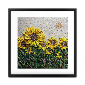 Sun Shining Sunflowers Square Framed Art Print Sun Shining Sunflowers Square Framed Art Print wall art product Nada Khatib