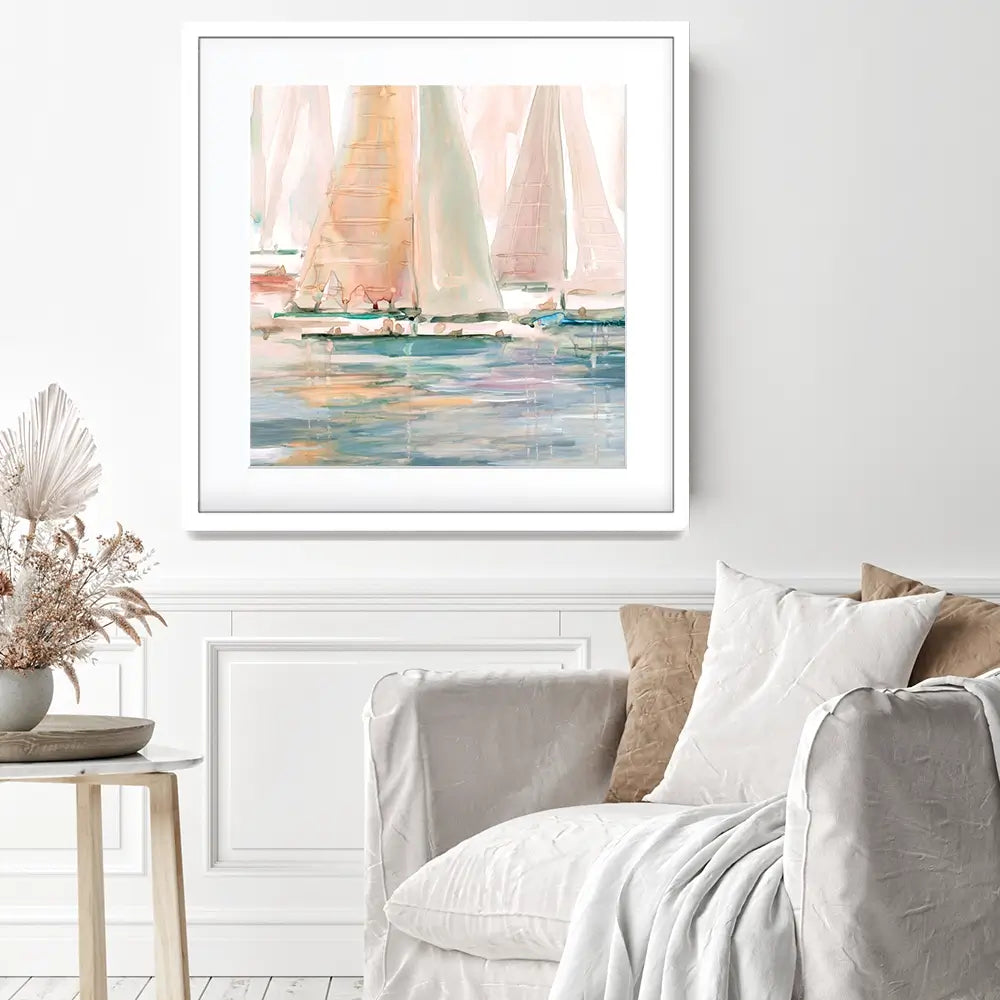 Sundrenched Sails Square Framed Art Print Sundrenched Sails Square Framed Art Print wall art product Carol Robinson