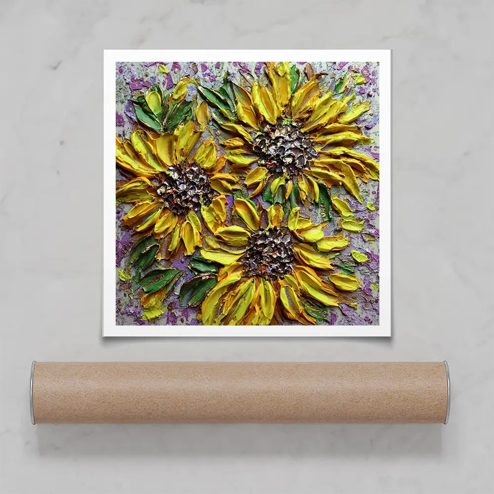 Sunflower Burst Square Art Print Sunflower Burst Square Art Print wall art product Nada Khatib