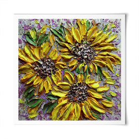Sunflower Burst Square Art Print Sunflower Burst Square Art Print wall art product Nada Khatib