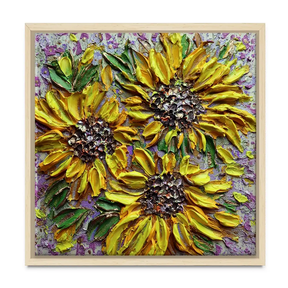 Sunflower Burst Square Canvas Print Sunflower Burst Square Canvas Print wall art product Nada Khatib