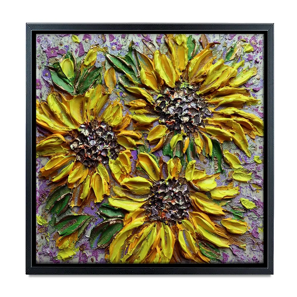 Sunflower Burst Square Canvas Print Sunflower Burst Square Canvas Print wall art product Nada Khatib