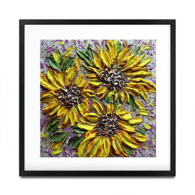Sunflower Burst Square Framed Art Print Sunflower Burst Square Framed Art Print wall art product Nada Khatib