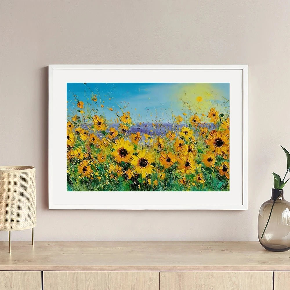 Sunflower Field Explosion Framed Art Print Sunflower Field Explosion Framed Art Print wall art product David Alexander Elder