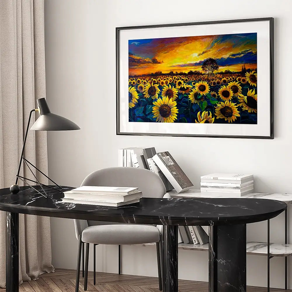 Sunflower Field Framed Art Print Sunflower Field Framed Art Print wall art product Ivailo Nikolov / Shutterstock