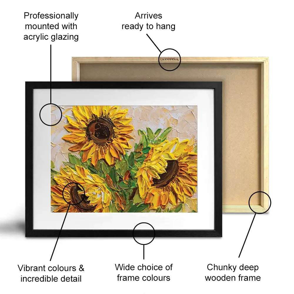 Sunflowers Warmth Framed Art Print Sunflowers Warmth Framed Art Print wall art product Olga Tkachyk