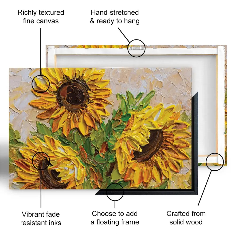 Sunflowers Warmth Oversized Canvas Print Sunflowers Warmth Oversized Canvas Print wall art product Olga Tkachyk