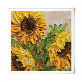 Sunflowers Warmth Square Art Print Sunflowers Warmth Square Art Print wall art product Olga Tkachyk
