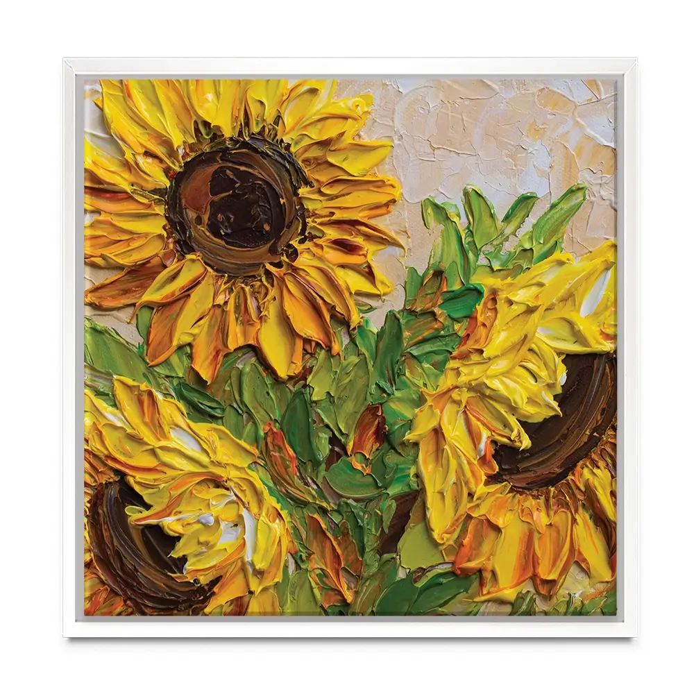 Sunflowers Warmth Square Canvas Print Sunflowers Warmth Square Canvas Print wall art product Olga Tkachyk