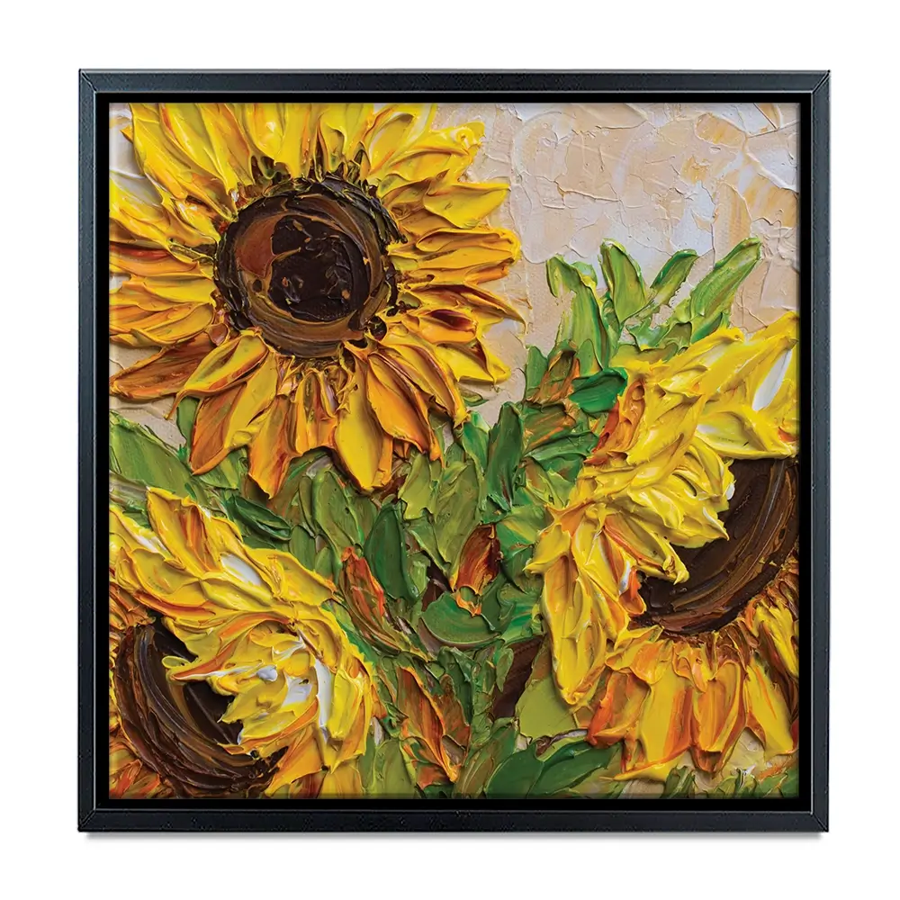 Sunflowers Warmth Square Canvas Print Sunflowers Warmth Square Canvas Print wall art product Olga Tkachyk
