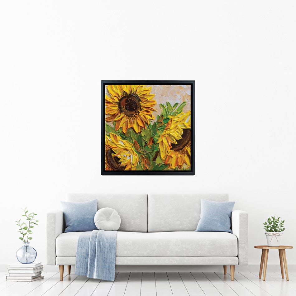 Sunflowers Warmth Square Canvas Print wall art product Olga Tkachyk